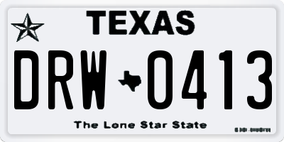 TX license plate DRW0413