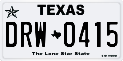 TX license plate DRW0415