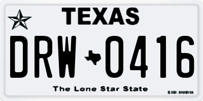 TX license plate DRW0416