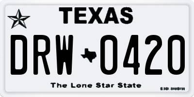 TX license plate DRW0420