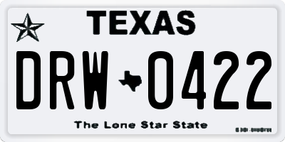 TX license plate DRW0422