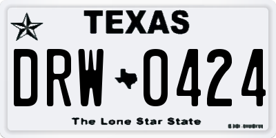 TX license plate DRW0424