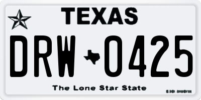 TX license plate DRW0425