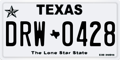 TX license plate DRW0428