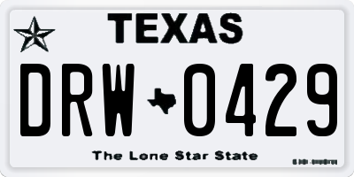 TX license plate DRW0429