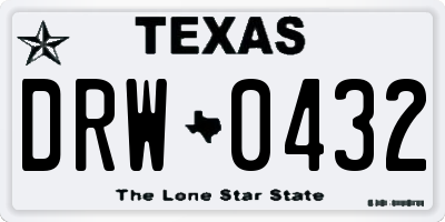 TX license plate DRW0432