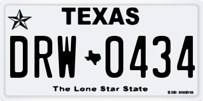 TX license plate DRW0434