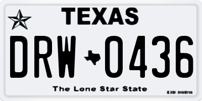 TX license plate DRW0436