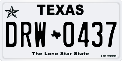 TX license plate DRW0437