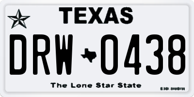 TX license plate DRW0438