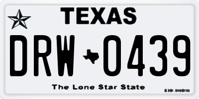 TX license plate DRW0439