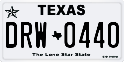 TX license plate DRW0440