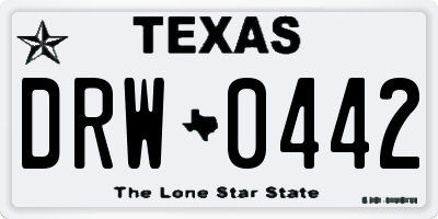 TX license plate DRW0442