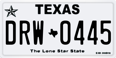 TX license plate DRW0445