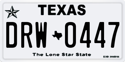 TX license plate DRW0447