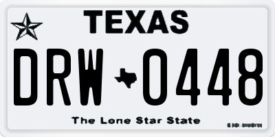 TX license plate DRW0448