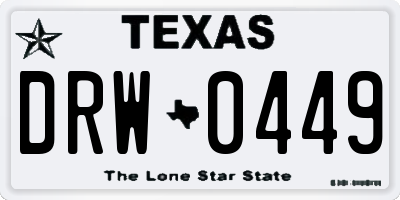 TX license plate DRW0449