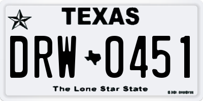 TX license plate DRW0451