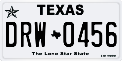 TX license plate DRW0456