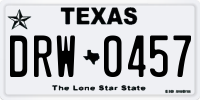 TX license plate DRW0457