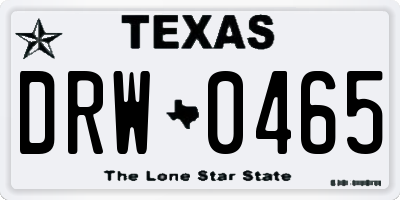 TX license plate DRW0465