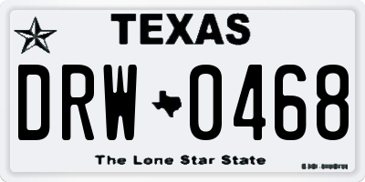 TX license plate DRW0468