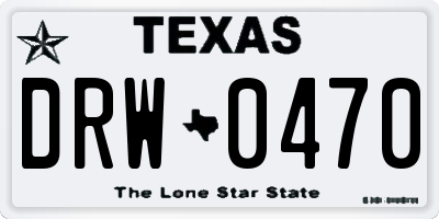 TX license plate DRW0470