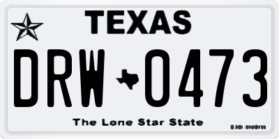 TX license plate DRW0473