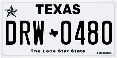 TX license plate DRW0480