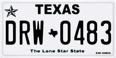 TX license plate DRW0483