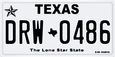 TX license plate DRW0486