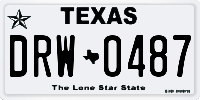 TX license plate DRW0487