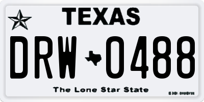 TX license plate DRW0488