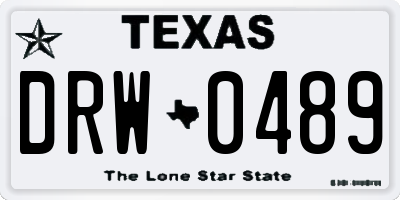 TX license plate DRW0489