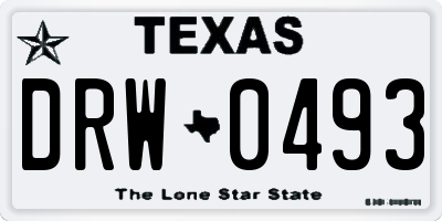 TX license plate DRW0493