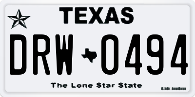 TX license plate DRW0494