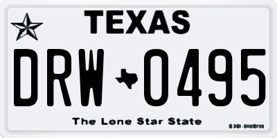 TX license plate DRW0495