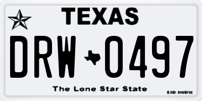 TX license plate DRW0497