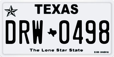 TX license plate DRW0498