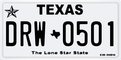 TX license plate DRW0501