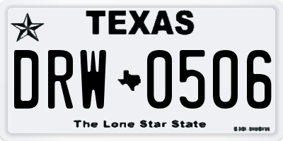 TX license plate DRW0506