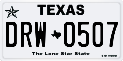 TX license plate DRW0507