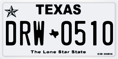 TX license plate DRW0510