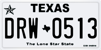 TX license plate DRW0513
