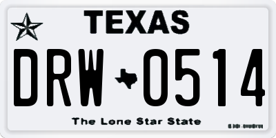 TX license plate DRW0514