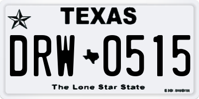 TX license plate DRW0515