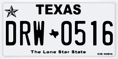 TX license plate DRW0516