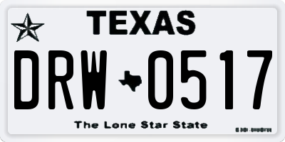 TX license plate DRW0517