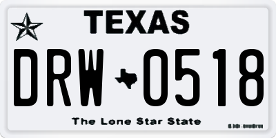 TX license plate DRW0518