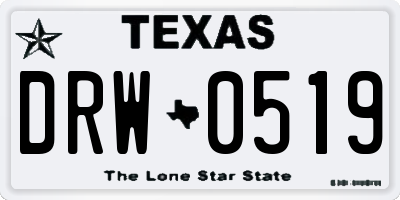 TX license plate DRW0519